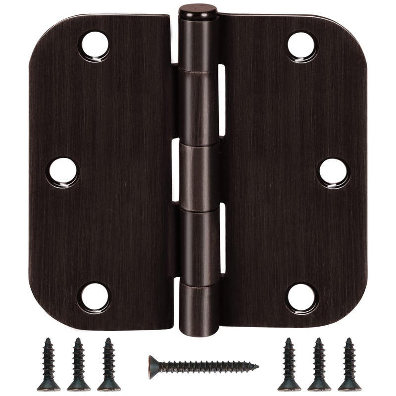 TDCHINGES 12 Pack Oil Rubbed Bronze Door Hinges 3.5"" x 3 1/2 Inch Black Brushed Interior Hinge Rounded 5/8"" Radius Corner 3 ?""Iron Residential Standard Bedroom Bifold Single Double Doors Hardware Kit - Image 1